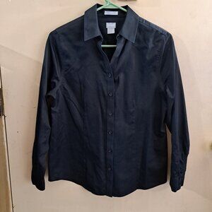 Chico's No Iron Black Button Up Blouse Size 0 (US Size 4/6)
